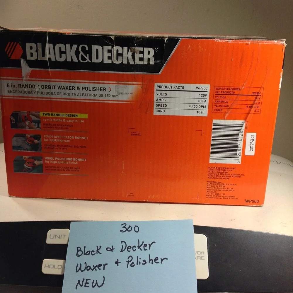 Black‎ & Decker WP900 6in Random Orbit Waxer & Polisher Orange Black New